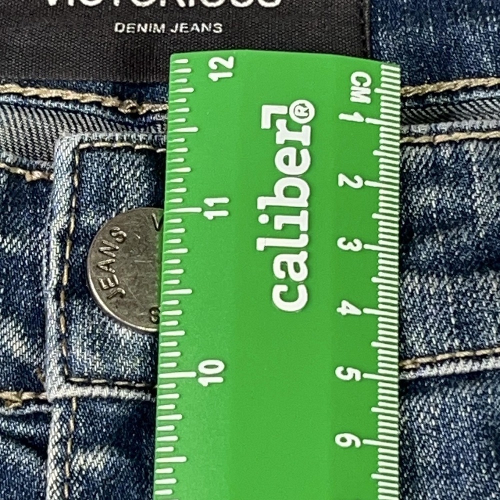 Victorious Moto Zip Panel Jeans‎ Men's 34 Blue Stretch Denim - Picture 10 of 13